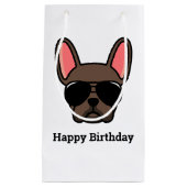 Cute Brown French Bulldog Face Small Gift Bag Klein Cadeauzakje (Voorkant)