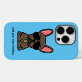 Cute Brown French Bulldog Hoesje-Mate iPhone Case (Achterkant (horizontaal))