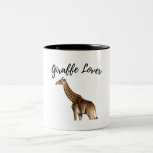 Cute Brown Giraffe Tweekleurige Koffiemok