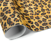 Cute Brown/Gold Leopard Wrapping Paper Cadeaupapier (Rol Hoek)