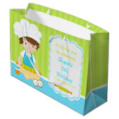 Cute Brown Hair Boy Baking Bedankt Groot Cadeauzakje (Achterkant Gekanteld)