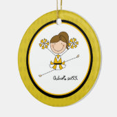 Cute Brown Haire Cheerleader kerstversiering Keramisch Ornament (Links)
