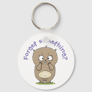Cute brown hamster vergeet iets cartoons sleutelhanger