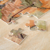 Cute Brown Hedegel op Leaves Jigzaag Puzzle Legpuzzel (Zijkant)