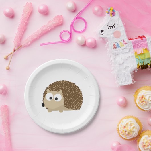 Cute Brown Hedegel Papieren Bordje (Feest)