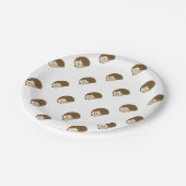 Cute Brown Hedegel Papieren Bordje (Gekanteld)