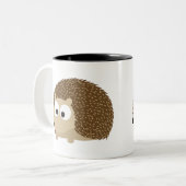 Cute Brown Hedegel Tweekleurige Koffiemok (Voorkant links)