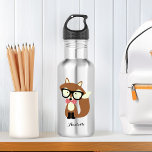 Cute Brown Hipster Fox Waterfles<br><div class="desc">Schattig model met hipster fox-illustratie op maat.</div>