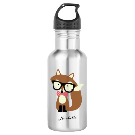 Cute Brown Hipster Fox Waterfles (Voorkant)
