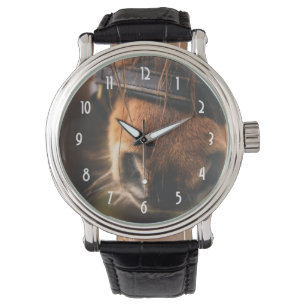 Cute Brown Horse Nose Horloge