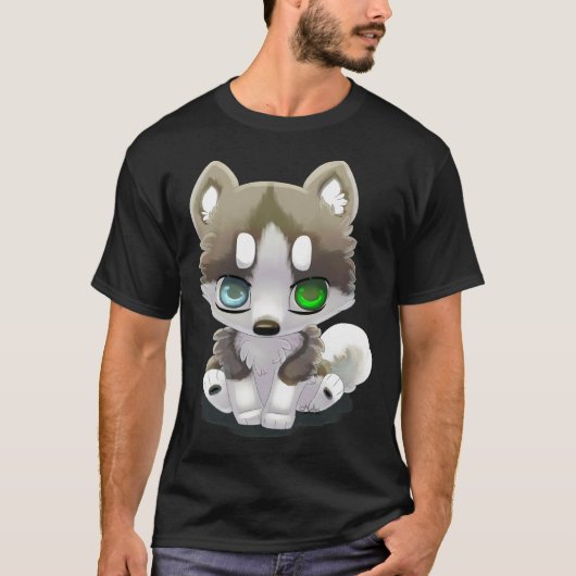 Cute Brown Husky Heterocromia T-shirt (Voorkant)