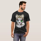 Cute Brown Husky Heterocromia T-shirt (Voorkant volledig)