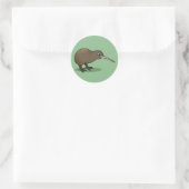 Cute Brown Kiwi uit Nieuw-Zeeland Ronde Sticker (Tas)