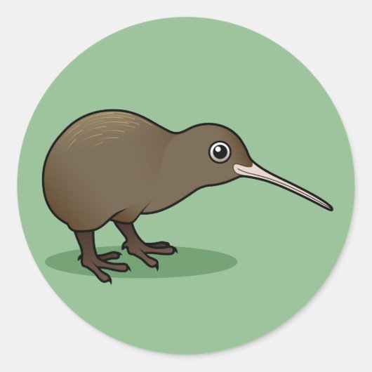 Cute Brown Kiwi uit Nieuw-Zeeland Ronde Sticker (Voorkant)