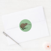 Cute Brown Kiwi uit Nieuw-Zeeland Ronde Sticker (Envelop)