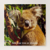 Cute brown koala beer dat eucalyptusbladeren eet, legpuzzel (Verticaal)