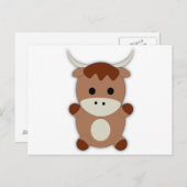 Cute Brown Koe Briefkaart (Voorkant / Achterkant)