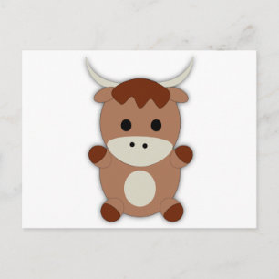 Cute Brown Koe Briefkaart
