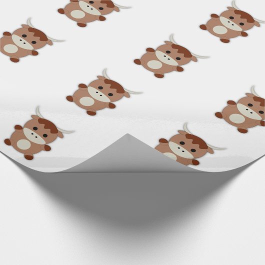 Cute Brown Koe Cadeaupapier (Hoek)