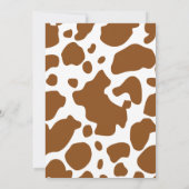 Cute Brown Koe Floral Boerderij Theme Baby shower Kaart (Achterkant)