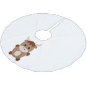 Cute Brown Koe Kerstboom Rok (Gekanteld)
