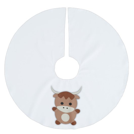 Cute Brown Koe Kerstboom Rok (Voorkant)
