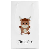Cute Brown Koe Klein Cadeauzakje (Achterkant)