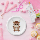 Cute Brown Koe Papieren Bordje (Feest)