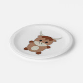 Cute Brown Koe Papieren Bordje (Gekanteld)