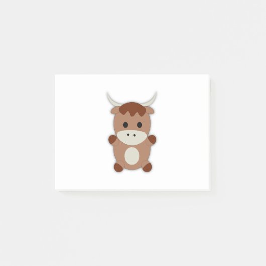Cute Brown Koe Post-it® Notes (Voorkant)