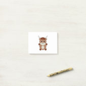 Cute Brown Koe Post-it® Notes (Op bureau)