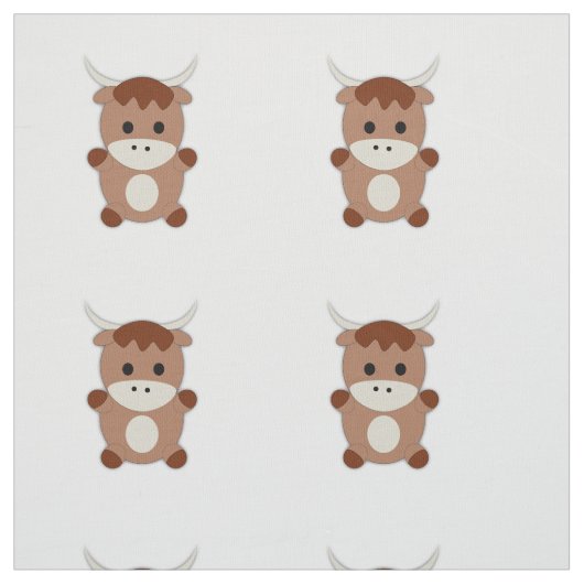 Cute Brown Koe Stof (Swatch)