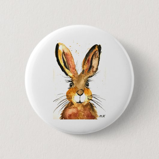 Cute brown konijnenkonijn ronde button 5,7 cm (Voorkant)
