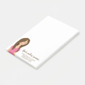 Cute Brown Long Hair Girl Illustratie Hair Salon Post-it® Notes (Schuin)