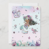 Cute Brown Mermaid onder het Zee Narwhal Birthday Kaart (Achterkant)