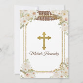 Cute Brown Mexican Baptism & First Birthday Kaart (Achterkant)