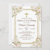 Cute Brown Mexican Baptism & First Birthday Kaart (Voorkant)