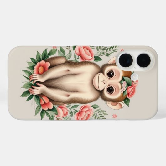 Cute Brown Monkey  Case-Mate iPhone Case (Achterkant (horizontaal))