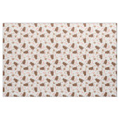 Cute Brown Owl and Bird Pattern Stof (Fat Quarter)
