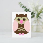 Cute Brown Owl Briefkaart (Staand voorkant)