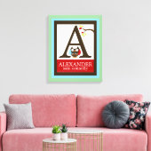 Cute Brown Owl Canvas Letter Name Print 16x20 (Insitu (Woonkamer))