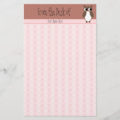Cute Brown Owl Custom Briefpapier (Voorkant)