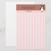 Cute Brown Owl Custom Briefpapier (Voorkant / Achterkant)