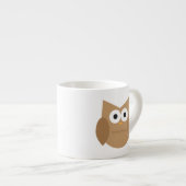 Cute Brown Owl Espresso Cup Kop (Voorkant rechts)