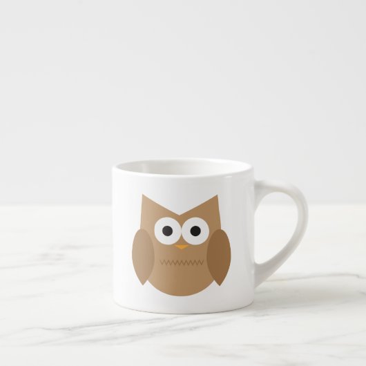 Cute Brown Owl Espresso Cup Kop (Rechts)