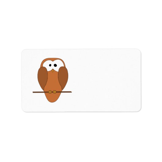 Cute Brown Owl Etiket (Voorkant)