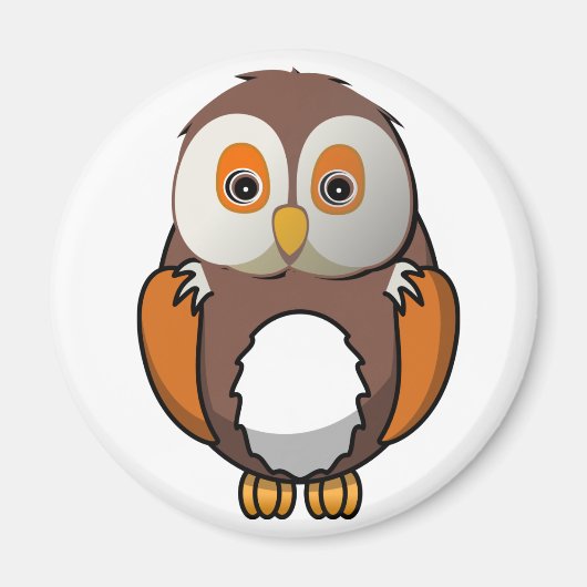 Cute Brown Owl Magneet (Voorkant)