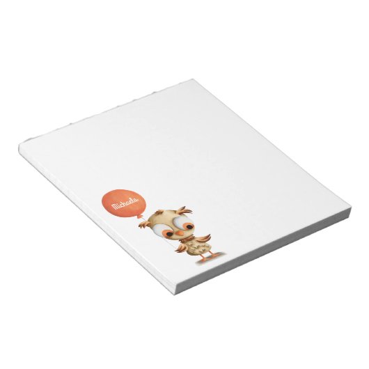 Cute Brown Owl Personalized Notitieblok (Schuin)