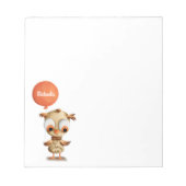 Cute Brown Owl Personalized Notitieblok (Voorkant)
