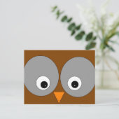 Cute Brown Owl Post Card Briefkaart (Staand voorkant)